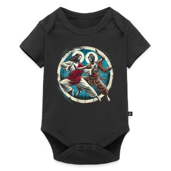 Jesus vs Buddah - Baby Premium short-sleeve bodysuit - black - Front