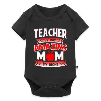 Teacher By Day Amazing Mom By Night - Baby Premium short-sleeve bodysuit - black - Front