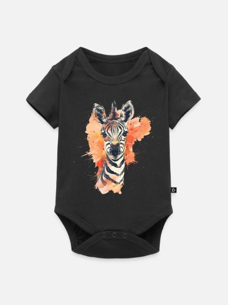 Zebra - Baby Premium Kurzarmbody - Schwarz