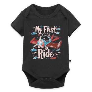 Meine Erste Flugreise Erstes Mal Fliegen - Baby Premium Kurzarmbody - Schwarz - Vorne