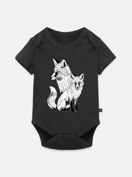 Fuchs - Baby Premium Kurzarmbody - Schwarz