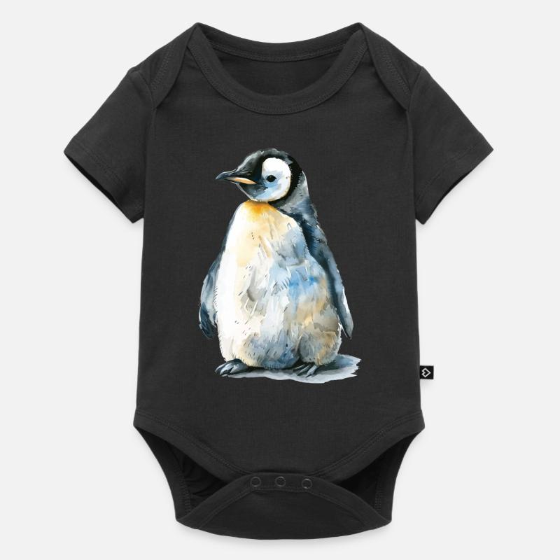 Pinguin - Baby Premium Kurzarmbody - Schwarz