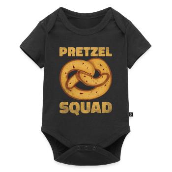 Bretzel Brezeln Bäcker Backwaren - Baby Premium Kurzarmbody - Schwarz - Vorne
