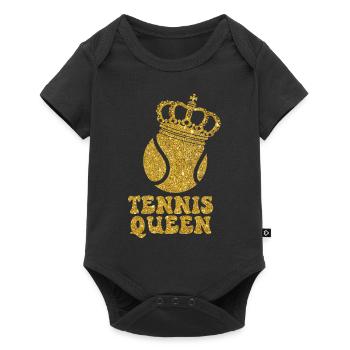 Drôle de joueur de tennis Raquette Tennis - Body à manches courtes Premium Bébé - noir - Devant