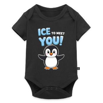 Penguin Illustration Pun Funny Greeting - Baby Premium short-sleeve bodysuit - black - Front