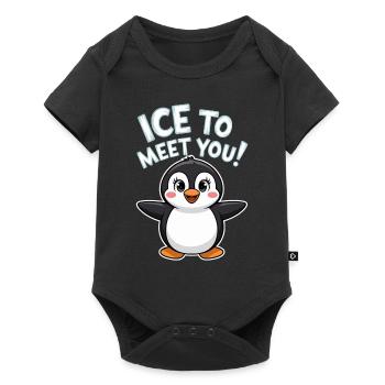 Cute Penguin Word Game - Baby Premium short-sleeve bodysuit - black - Front