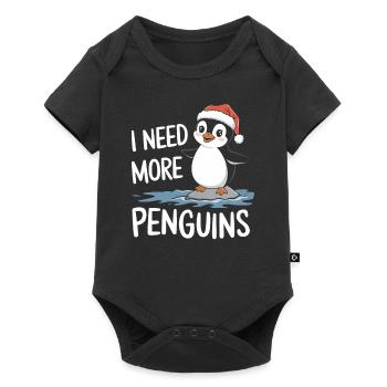 J’ai besoin de plus de pingouins Noël drôle - Body à manches courtes Premium Bébé - noir - Devant