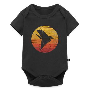 Retro Owl Paper Crane Folding Master Origami - Baby Premium short-sleeve bodysuit - black - Front