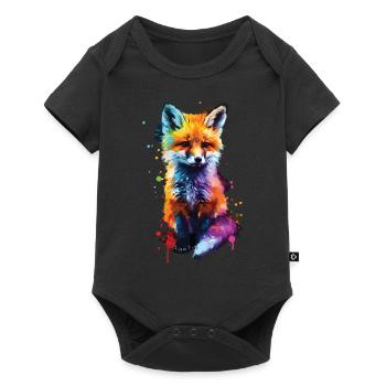 Fuchs - Baby Premium Kurzarmbody - Schwarz - Vorne