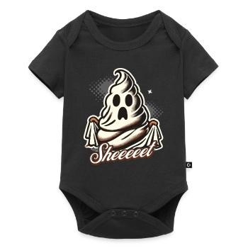 Feuille de caca d’Halloween Ghost Fun - Body à manches courtes Premium Bébé - noir - Devant