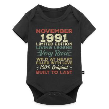Légende Depuis Novembre 1991 Millésime Novembre 1991 - Body à manches courtes Premium Bébé - noir - Devant