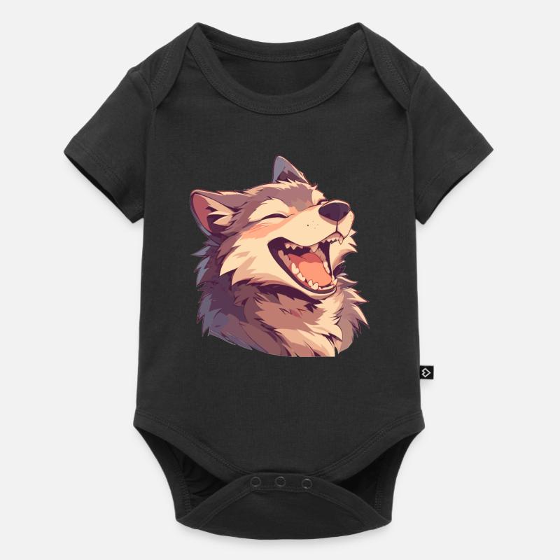Loups Loup - Body à manches courtes Premium Bébé - noir