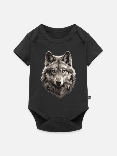 Wölfe Wolf - Baby Premium Kurzarmbody - Schwarz