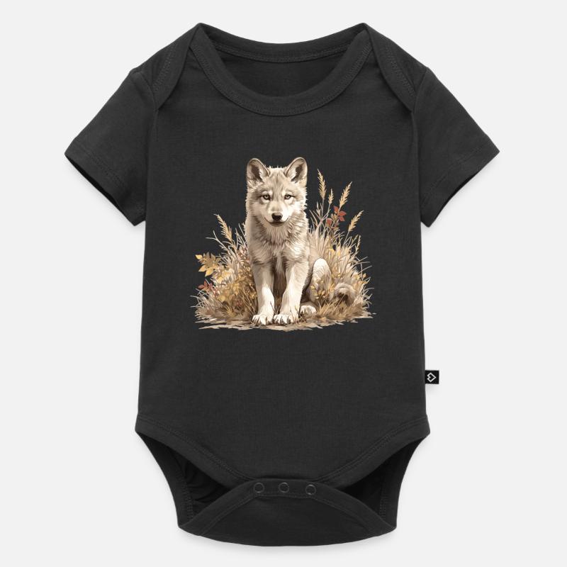 Loups Loup - Body à manches courtes Premium Bébé - noir