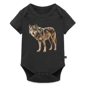 Wölfe Wolf - Baby Premium Kurzarmbody - Schwarz - Vorne