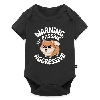 Avertissement passif agressif Shiba Inu Illustration - Body à manches courtes Premium Bébé - noir - Devant