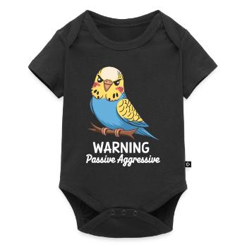 Avertissement Passif Agressif Perruche Comic - Body à manches courtes Premium Bébé - noir - Devant
