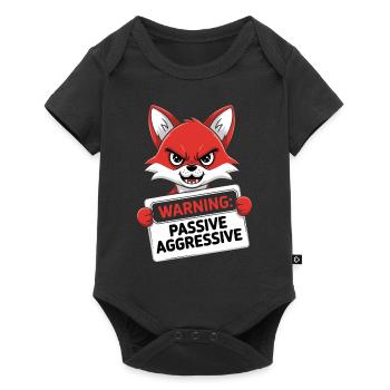 Warning: Passive Aggressive Fox Cartoon - Baby Premium short-sleeve bodysuit - black - Front