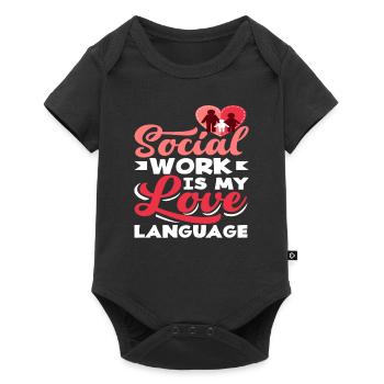 Social work is my love language - Baby Premium short-sleeve bodysuit - black - Front