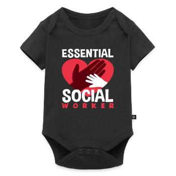 Essential Social Worker Heart Hands - Baby Premium short-sleeve bodysuit - black - Front