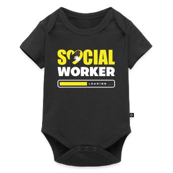 Un travailleur social est invité... - Body à manches courtes Premium Bébé - noir - Devant