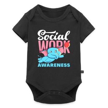Sensibilisation au travail social avec Elephant - Body à manches courtes Premium Bébé - noir - Devant