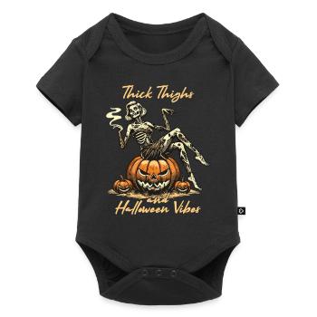 Halloween drôle avec des cuisses épaisses et Halloween - Body à manches courtes Premium Bébé - noir - Devant