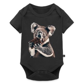 Koala - Baby Premium Kurzarmbody - Schwarz - Vorne