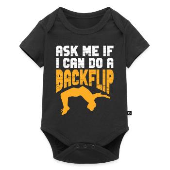 Backflip Salto Acrobaties Parkour Gymnastique Cadeau - Body à manches courtes Premium Bébé - noir - Devant