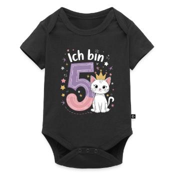 5th Birthday Cat Kitten Children's Birthday Party - Baby Premium short-sleeve bodysuit - black - Front