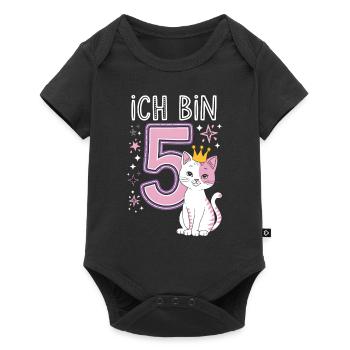 5th Birthday Cat Kitten Children's Birthday Party - Baby Premium short-sleeve bodysuit - black - Front