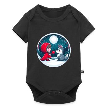 Fairy Tale Little Red Riding Hood Wolf Kids Heart Moon Cute - Baby Premium short-sleeve bodysuit - black - Front