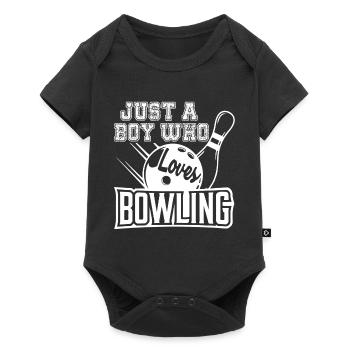 Just A Boy Who Loves Bowling - Baby Premium short-sleeve bodysuit - black - Front