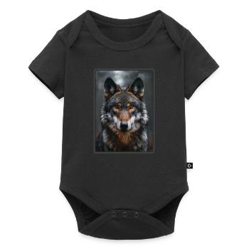 Wölfe Wolf - Baby Premium Kurzarmbody - Schwarz - Vorne