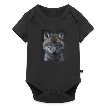 Wölfe Wolf - Baby Premium Kurzarmbody - Schwarz - Vorne