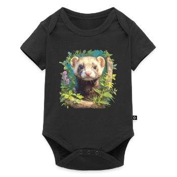 Ferret Frettchen - Baby Premium short-sleeve bodysuit - black - Front