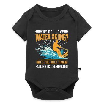 Why do I love water skiing? It’s the only time fal - Baby Premium short-sleeve bodysuit - black - Front
