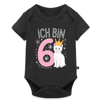 6th Birthday Cat Kitten Children's Birthday Party - Baby Premium short-sleeve bodysuit - black - Front