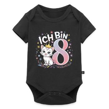 8th Birthday Cat Kitten Children's Birthday - Baby Premium short-sleeve bodysuit - black - Front