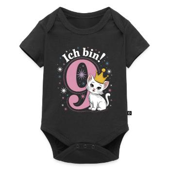 9th Birthday Cat Kitten Children's Birthday - Baby Premium short-sleeve bodysuit - black - Front