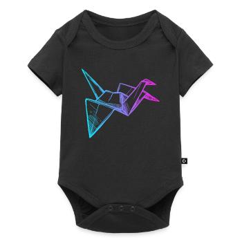 Folding Owl Paper Crane Master Origami - Baby Premium short-sleeve bodysuit - black - Front