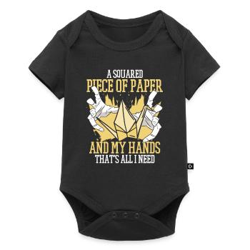 A Squared Piece Of Paper Paper Crane Folding Owl - Baby Premium short-sleeve bodysuit - black - Front