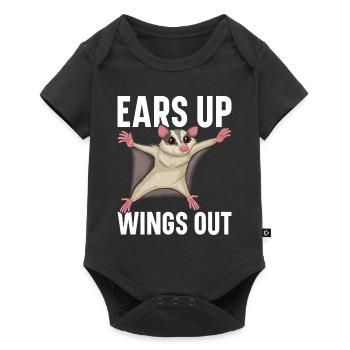 Flying Squirrel Suger Glider Short-headed Glider - Baby Premium short-sleeve bodysuit - black - Front