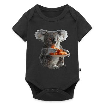 Koala - Baby Premium Kurzarmbody - Schwarz - Vorne