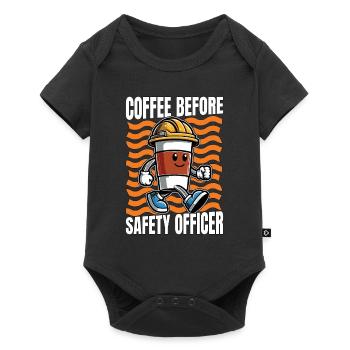 Agent de sécurité Gestionnaire de la sécurité du café Amateur de café - Body à manches courtes Premium Bébé - noir - Devant