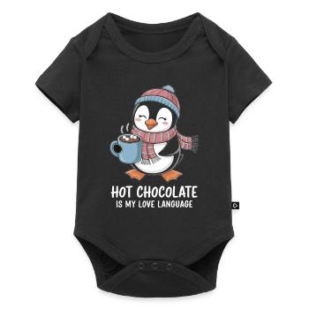 Heiße Schokolade Ist Meine Liebessprache - Baby Premium Kurzarmbody - Schwarz - Vorne
