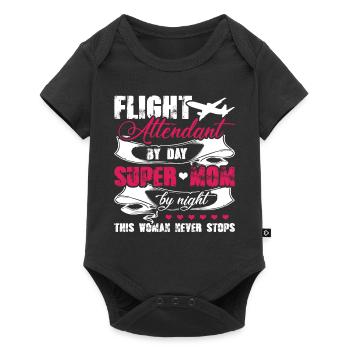 Flight Attendant Flight Attendant Mom - Baby Premium short-sleeve bodysuit - black - Front