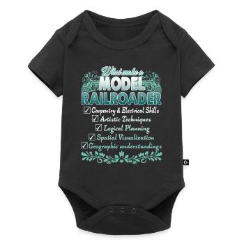What Make A Model Railroader - Baby Premium short-sleeve bodysuit - black - Front
