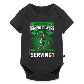 Ich wollte Tennisspielerin werden, aber dann wurde mir klar, - Baby Premium Kurzarmbody - Schwarz - Vorne