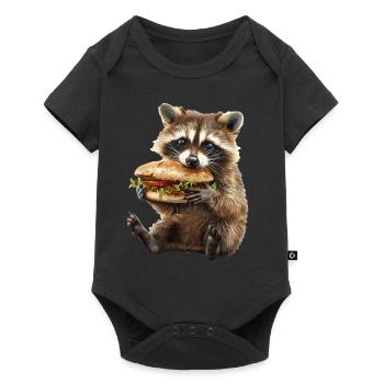 Raccoon - Baby Premium short-sleeve bodysuit - black - Front
